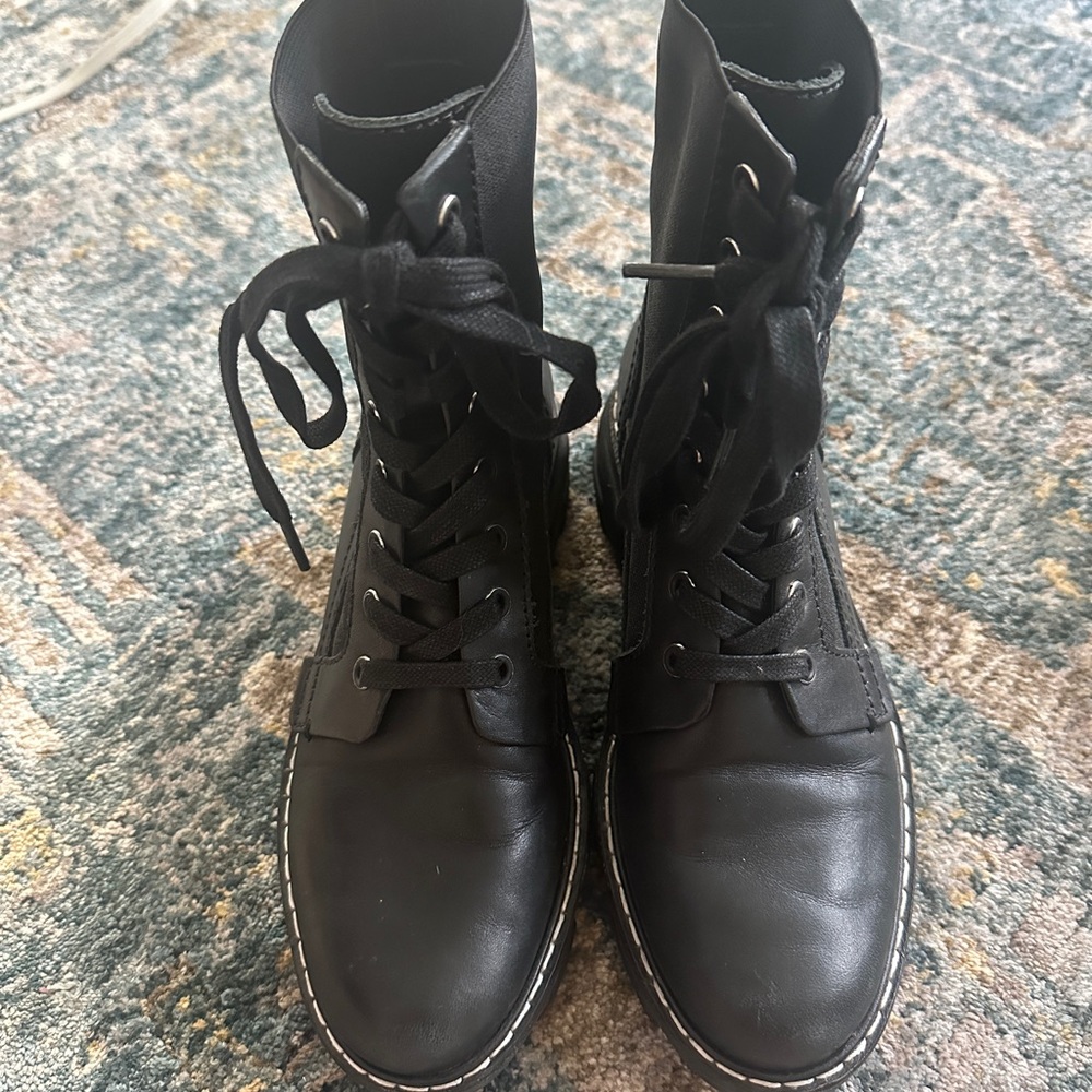 Rag & Bone Black Lace Up Combat Boots - Picture 3 of 6
